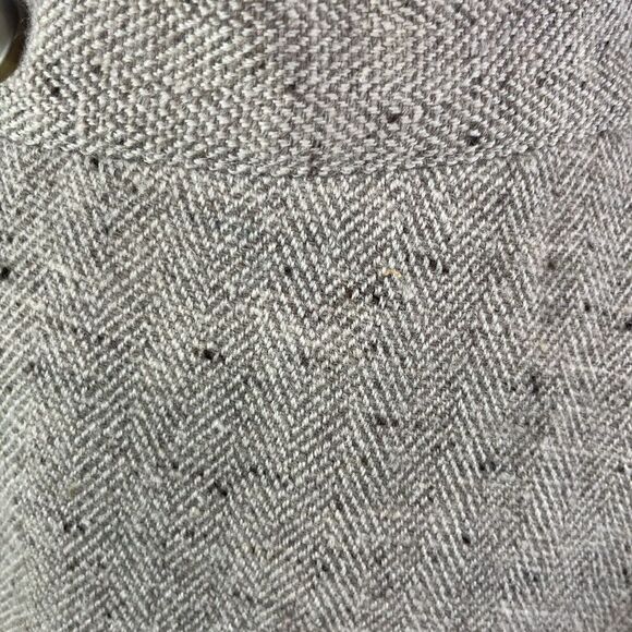 Vintage Liz Claiborne Skirt sz 8 Tan Khaki Wool Tweed Wrap Blanket Fringe Pencil - Picture 6 of 11